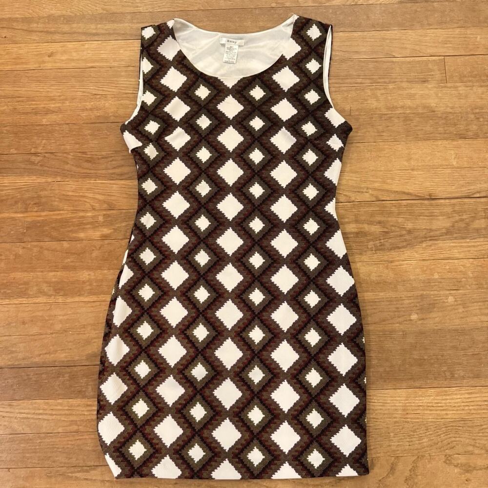 Esley red white plaid sleeveless knee length sheath dress size large L
 b46